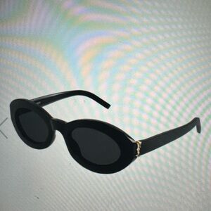 YSL/ Saint Laurent Acetate Oval Black Sunglasses - worn once.